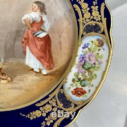 Antique Hand Painted Sevres Style Chateau Des Tuileries Cabinet Plate Signed