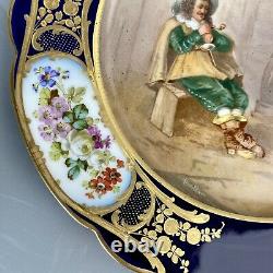 Antique Hand Painted Sevres Style Chateau Des Tuileries Cabinet Plate Signed