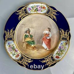 Antique Hand Painted Sevres Style Chateau Des Tuileries Cabinet Plate Signed