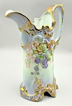 Antique Hand-painted Bavaria Porcelain Tankard Pitcher Bauer, Rosenthal & Co