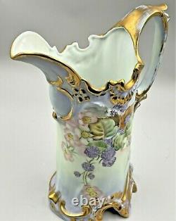 Antique Hand-painted Bavaria Porcelain Tankard Pitcher Bauer, Rosenthal & Co