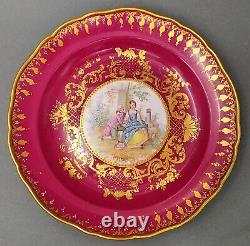 Antique Hand painted Meissen Porcelain plate Rococo