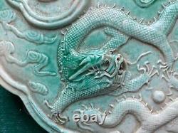 Antique Imperial Chinese Green Dragon & Cloud Scholars Paperweight China