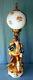Antique Italian Capodimonte Hand Painted Porcelain Lamp With Glass Globe