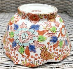 Antique Japaneese Handpainted Bone Porcelain Bowl in Imari Design