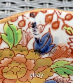 Antique Japaneese Handpainted Bone Porcelain Bowl in Imari Design