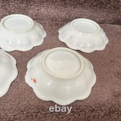 Antique Japanese Geisha Girl Hand Painted Porcelain Chocolate Pot 6 Small Bowls