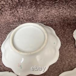 Antique Japanese Geisha Girl Hand Painted Porcelain Chocolate Pot 6 Small Bowls