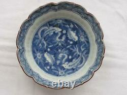 Antique Japanese Imari Arita bowl with fish 1760-90 handpainted #4277
