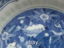 Antique Japanese Imari Arita bowl with fish 1760-90 handpainted #4277