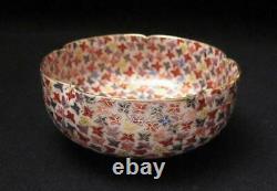 Antique Japanese Satsuma Handpainted Thousand Butterflies Bowl 1000 Gilt Signed