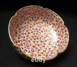 Antique Japanese Satsuma Handpainted Thousand Butterflies Bowl 1000 Gilt Signed