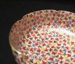 Antique Japanese Satsuma Handpainted Thousand Butterflies Bowl 1000 Gilt Signed