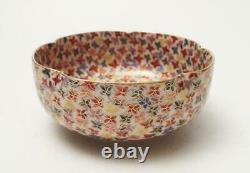 Antique Japanese Satsuma Handpainted Thousand Butterflies Bowl 1000 Gilt Signed