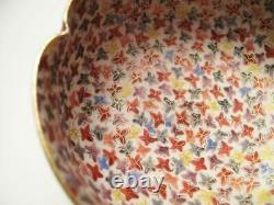 Antique Japanese Satsuma Handpainted Thousand Butterflies Bowl 1000 Gilt Signed