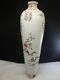 Antique Japanese Tall Vase Flowers Hand-painted Porcelain W Moriage C1891