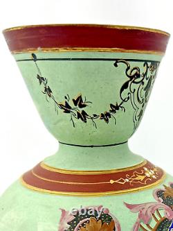 Antique Jean Gille Paris France Porcelain Vase Hand Painted Soldier Warrior 1840