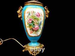 Antique Lamp Victorian Sevres Hand Painted Porcelain Large 19th Century Light