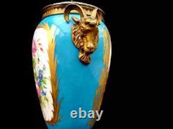 Antique Lamp Victorian Sevres Hand Painted Porcelain Large 19th Century Light