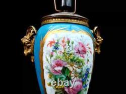 Antique Lamp Victorian Sevres Hand Painted Porcelain Large 19th Century Light