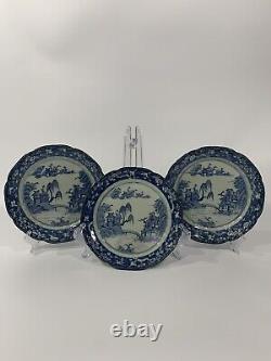 Antique Late 18th Century Japanese Edo Period Plated Blue & White Hand Painted