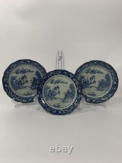 Antique Late 18th Century Japanese Edo Period Plated Blue & White Hand Painted