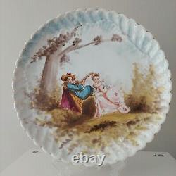 Antique Limoges France Lovers Porcelain Hand Painted French plate 14 Inch