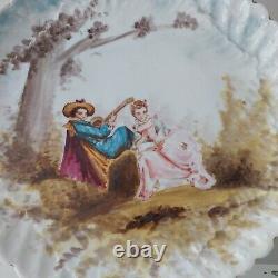 Antique Limoges France Lovers Porcelain Hand Painted French plate 14 Inch