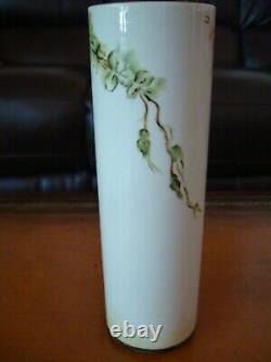 Antique Limoges Guerin Hand Painted Signed Vase, Yellow Floral & Gold, 9 1/2