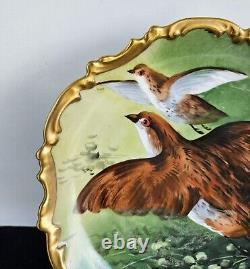 Antique Limoges Porcelain Plate Hand Painted Birds France