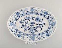 Antique Meissen Blue Onion serving dish in hand-painted porcelain