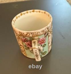 Antique Meissen Coffee Can Cup PorcelainBeautiful hand painted pastoral scenes