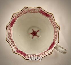 Antique Meissen Demitasse Cup & Saucer, Pink Indian