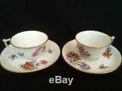 Antique Meissen Hand Painted Flowers Porcelain Floral Tea Set