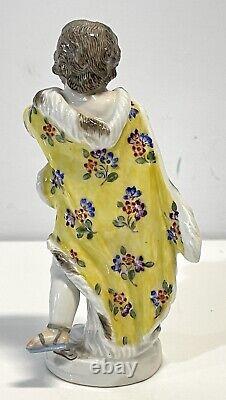 Antique Meissen Hand Painted Porcelain Ice Skater Figure As Is