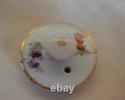 Antique Meissen Porcelain Hand Painted Flowers Swan Handle Small Tea Coffee Pot