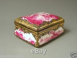Antique Meissen Snuff/pill/ Jewelry Porcelain Box/hand Painted 1740-1750