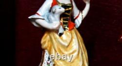 Antique Meissen Wilhelm Rittirsch Hand Painted Shepherdess Figurine with sheep