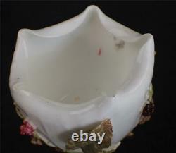 Antique Moore Bros Porcelain Naturalistic Vase With Blackberry Vines