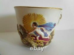 Antique Naples Capodimonte Porcelain Cup And Saucer