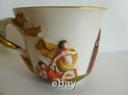 Antique Naples Capodimonte Porcelain Cup And Saucer
