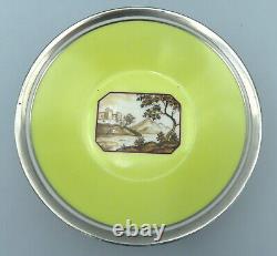 Antique Nymphenburg Porcelain Cup and Saucer Hand Painted grisaille Scenic View