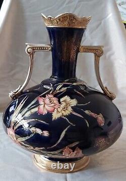 Antique Old Hall Porcelain Works Vase with Hand Painted Floral Decor