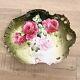 Antique Old Mark Pt Germany Porcelain Dish Tray Plate Hand Painted Rose 12 Rare
