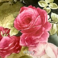 Antique Old Mark PT GERMANY PORCELAIN DISH TRAY PLATE HAND PAINTED ROSE 12 RARE