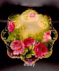 Antique P &T Germany 6 Hand Painted Porcelain Plate Beautiful Floral Mint F/S