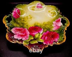 Antique P &T Germany 6 Hand Painted Porcelain Plate Beautiful Floral Mint F/S