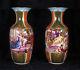 Antique Pair Hand Painted Royal Vienna Porcelain Vases C 1890 Singned By Artist