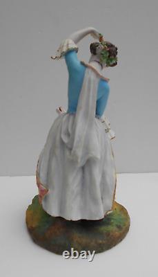 Antique Paris Porcelain Figures Lady With Goat Gentleman With Dog By Jean Gille