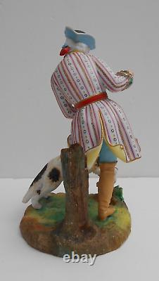 Antique Paris Porcelain Figures Lady With Goat Gentleman With Dog By Jean Gille